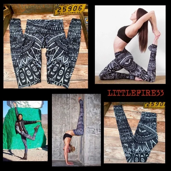 ✨ NIYAMA SOL RARE VINTAGE SHINER TRIBAL ENDLESS HI-WAIST LEGGING XS - Picture 11 of 11